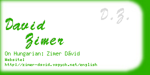 david zimer business card
